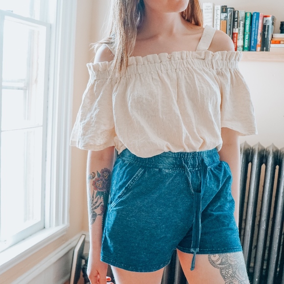 Lucky Brand Tops - Lucky Brand Cream Boho Off Shoulder blouse